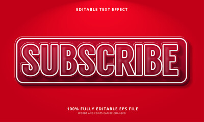 Subscribe text style editable text effect