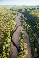 Aerial view of the  Robertson river near Cobbold Gorge North Queensland, Australia.