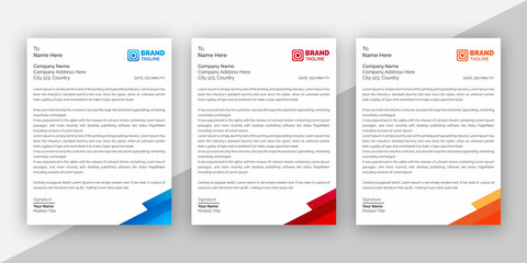 modern, minimal, creative, unique, stylish company  business letterhead design template