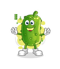 cucumber full battery character. cartoon mascot vector