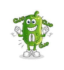 Obraz premium cucumber applause illustration. character vector