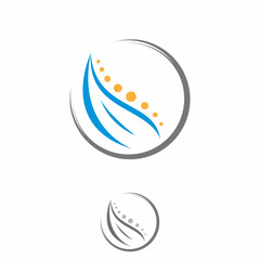 Leaf symbol for spinal health care medical template