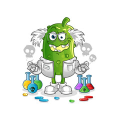cucumber mad scientist illustration. character vector