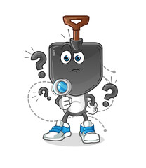 shovel head cartoon searching illustration. character vector