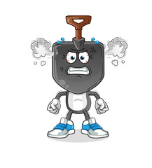 shovel head cartoon very angry mascot. cartoon vector