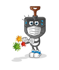 shovel head cartoon refuse viruses. cartoon mascot vector