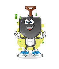 shovel head cartoon full battery character. cartoon mascot vector