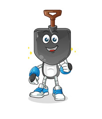 shovel head cartoon robot character. cartoon mascot vector