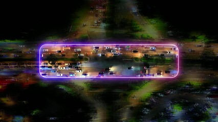Colorful template for inserting Crossroads content,TV distortion effect,Animated frame with animated gradient,internal image selection.