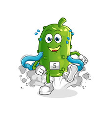 cucumber runner character. cartoon mascot vector
