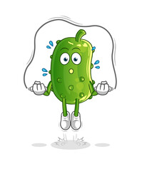 cucumber jump rope exercise. character vector