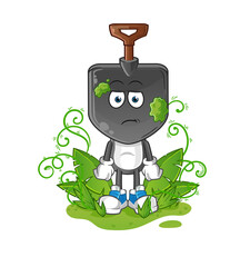shovel head cartoon waiting too long mascot. cartoon vector © dataimasu