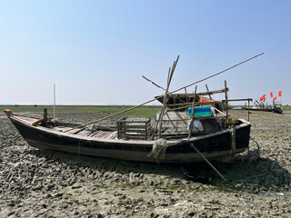 Obraz premium fishing boats on the beach