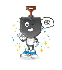 shovel head cartoon agree mascot. cartoon vector