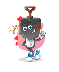 shovel head cartoon flirting illustration. character vector