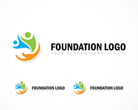 foundation logo creative people care abstract design concept