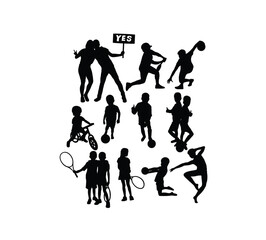 Kid Activity Silhouettes, art vector design