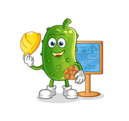 cucumber Architect illustration. character vector