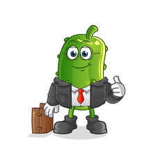 cucumber office worker mascot. cartoon vector