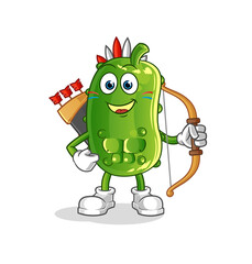 Obraz premium cucumber native american tribe. cartoon mascot vector