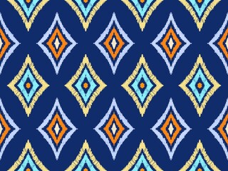 Colorful abstract seamless pattern, Geometric ethnic designed for background, wallpaper, traditional clothing, carpet, curtain, and home decoration.