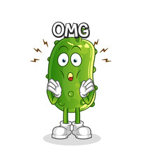 cucumber Oh my God vector. cartoon character