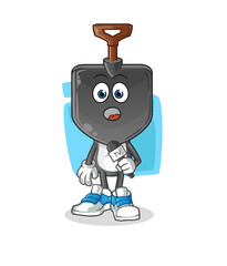 shovel head cartoon tv reporter. cartoon mascot vector