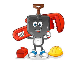 shovel head cartoon plumber. cartoon mascot vector