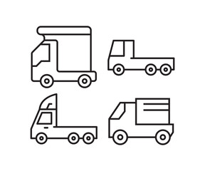 car, vehicle and transportation icons line vector illustration
