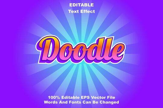 doodle full color editable text effect