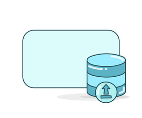 blank note board with upload database icon vector illlustration