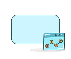 blank note board with web analytics icon vector illlustration