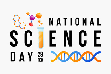 Fototapeta na wymiar national science day simple design illustration vector