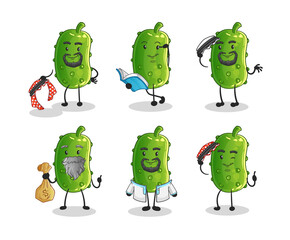 cucumber arab character. cartoon mascot vector