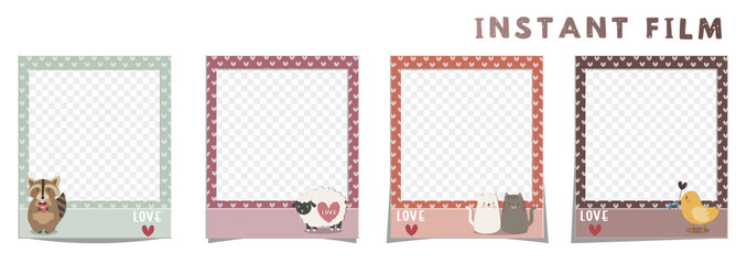 instant film style square frame VALENTINE , インスタントフィルム風正方形フレーム ,バレンタイン,SVG