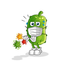 cucumber refuse viruses cartoon. cartoon mascot vector