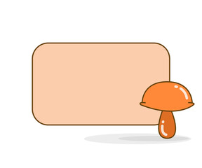 blank note board with mushroom vector illlustration