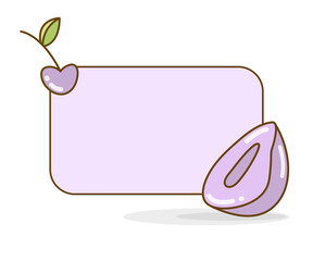 blank note board with avocado and berry vector illlustration