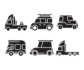 car and transportation icons set