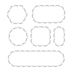 decorative floral frame leaves and flower vector illustration