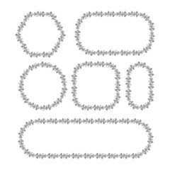 Obraz premium decorative floral frame leaves and flower vector illustration