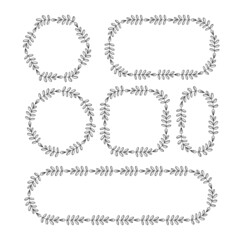 decorative floral frame leaves and flower vector illustration