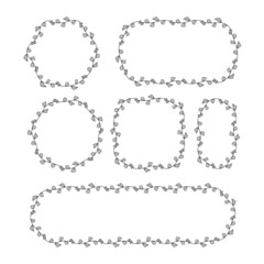 decorative floral frame leaves and flower vector illustration