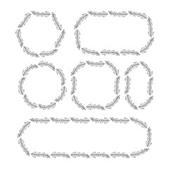 Obraz premium decorative floral frame leaves and flower vector illustration