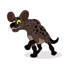 Cartoon Hyna vector illustration with simple shadings