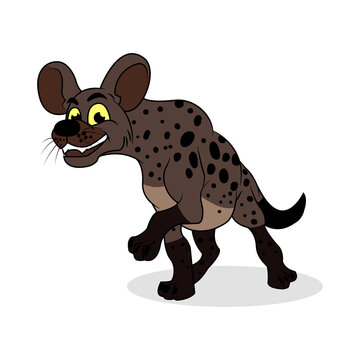 Cartoon Hyna vector illustration with simple shadings