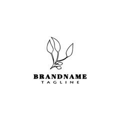 eucalyptus plant logo cartoon icon design template black isolated vector illustration