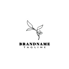 Obraz premium eucalyptus plant logo cartoon icon design template black isolated vector illustration