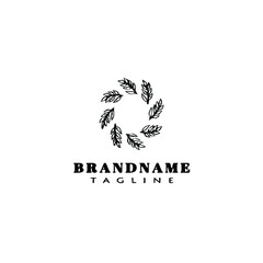 eucalyptus wreath logo cartoon icon design template black isolated vector illustration