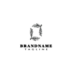 eucalyptus wreath logo cartoon icon design template black isolated vector illustration